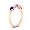 Load image into Gallery viewer, 5-stone-round-cut-1-carat-diamond-and-sapphire-wedding-band-in-rose-gold-FDENS141ROBGSABLANGLE2-1.00CT-NL-RG