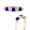 Load image into Gallery viewer, 5-stone-round-cut-1-carat-diamond-and-sapphire-wedding-band-in-rose-gold-FDENS141ROBGSABLANGLE3-1.00CT-NL-RG