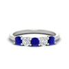 Load image into Gallery viewer, 5-stone-round-cut-1-carat-diamond-and-sapphire-wedding-band-in-white-gold-FDENS141ROBGSABL-1.00CT-NL-WG