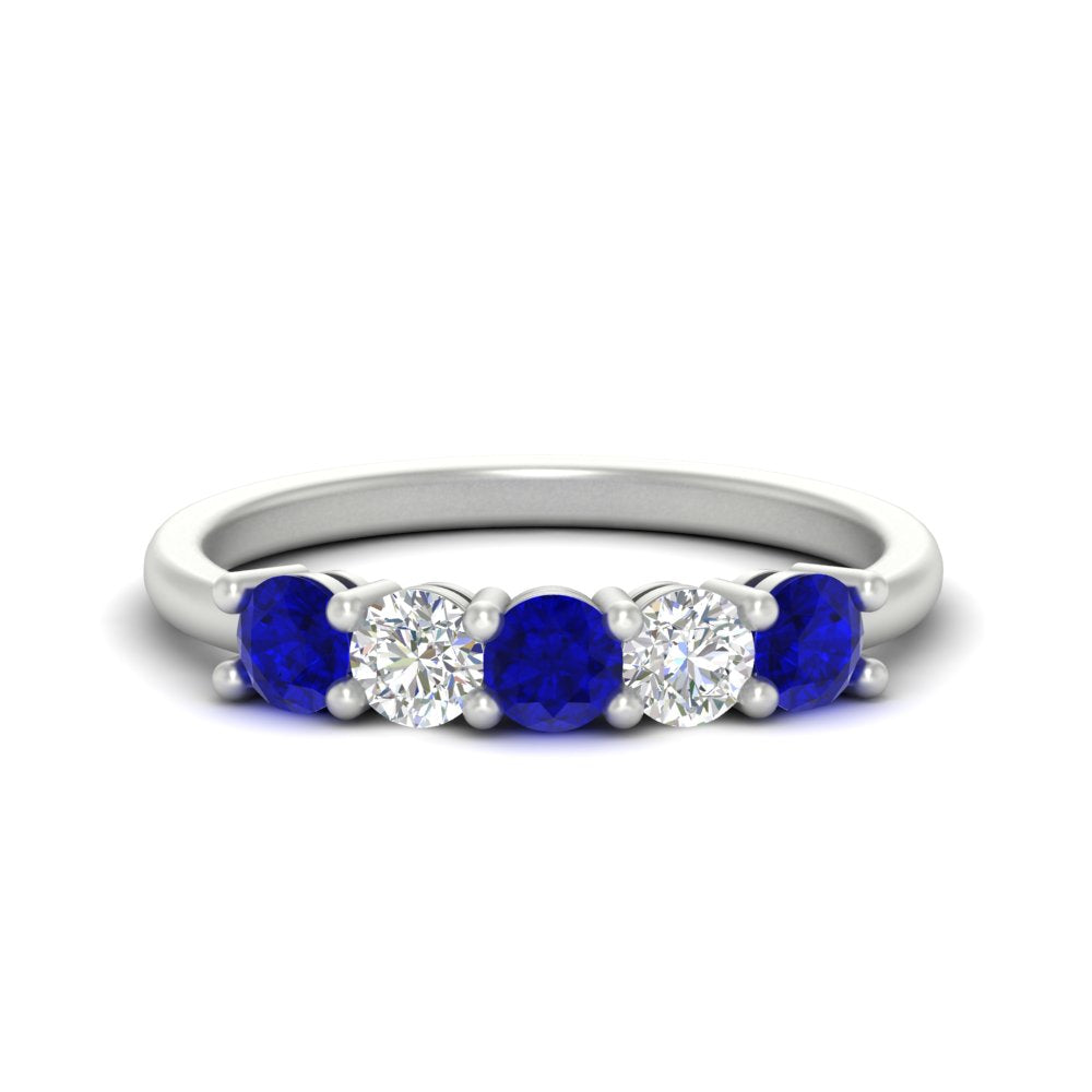 5-stone-round-cut-1-carat-diamond-and-sapphire-wedding-band-in-white-gold-FDENS141ROBGSABL-1.00CT-NL-WG