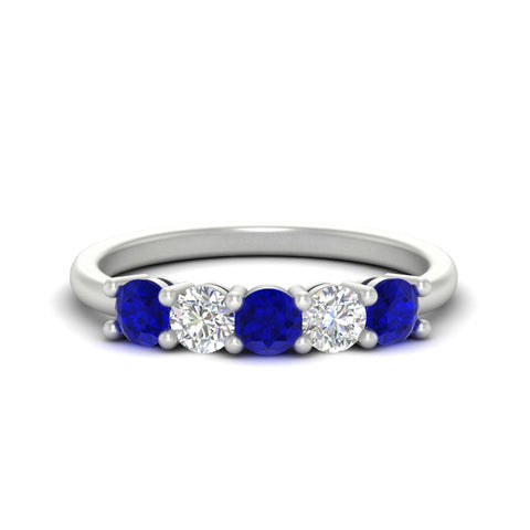 5-stone-round-cut-1-carat-diamond-and-sapphire-wedding-band-in-white-gold-FDENS141ROBGSABL-1.00CT-NL-WG
