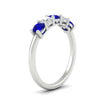 Load image into Gallery viewer, 5-stone-round-cut-1-carat-diamond-and-sapphire-wedding-band-in-white-gold-FDENS141ROBGSABLANGLE2-1.00CT-NL-WG