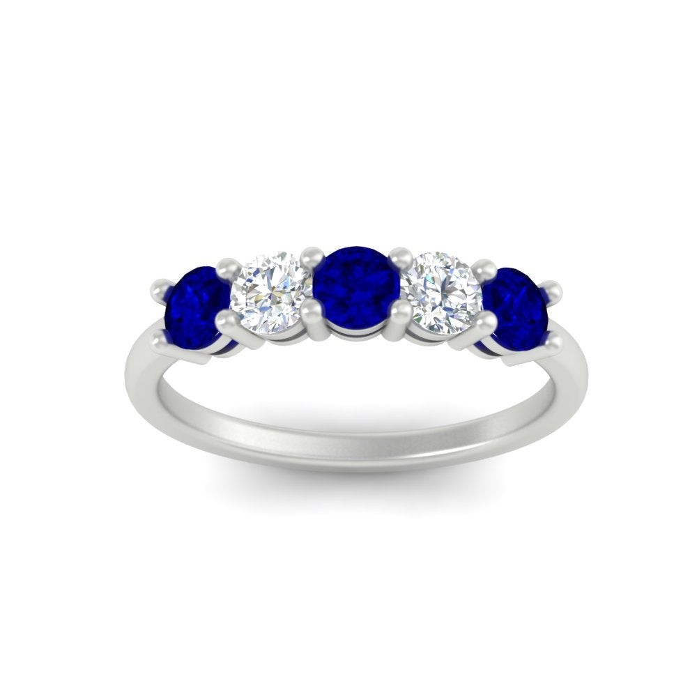5-stone-round-cut-1-carat-diamond-and-sapphire-wedding-band-in-white-gold-FDENS141ROBGSABLANGLE5-1.00CT-NL-WG
