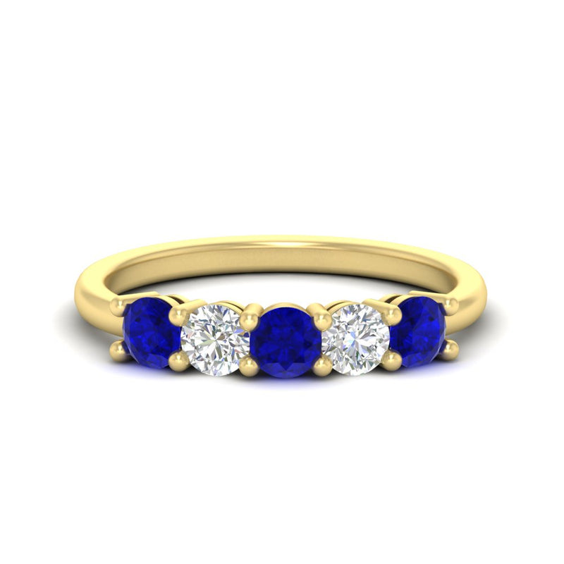 5-stone-round-cut-1-carat-diamond-and-sapphire-wedding-band-in-yellow-gold-FDENS141ROBGSABL-1.00CT-NL-YG