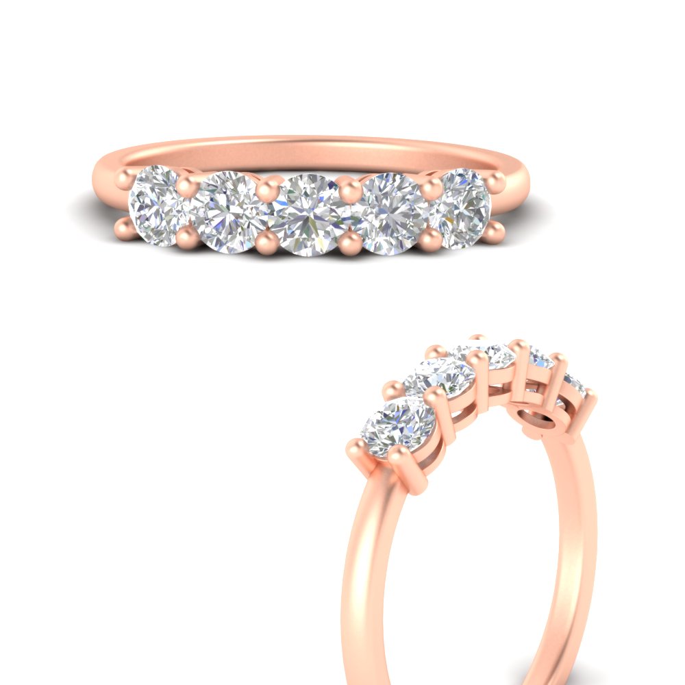 5-stone-round-cut-1-carat-diamond-wedding-band-in-rose-gold-FDENS141ROBANGLE3-1.00CT-NL-RG