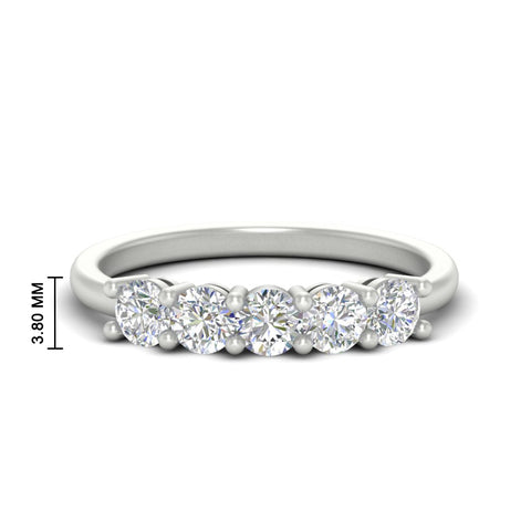 Women’s 1 ct Round Gemstone Wedding Band
