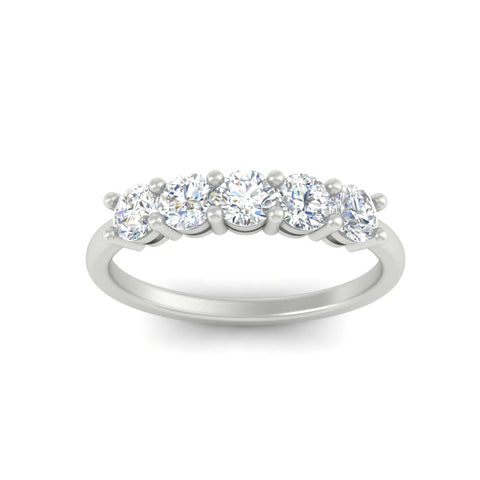 Women’s 1 ct Round Gemstone Wedding Band