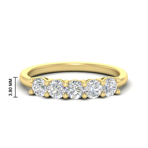 Women’s 1 ct Round Gemstone Wedding Band