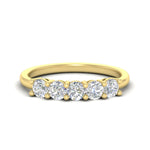 Load image into Gallery viewer, 5-stone-round-cut-1-carat-diamond-wedding-band-in-yellow-gold-FDENS141ROB-1.00CT-NL-YG