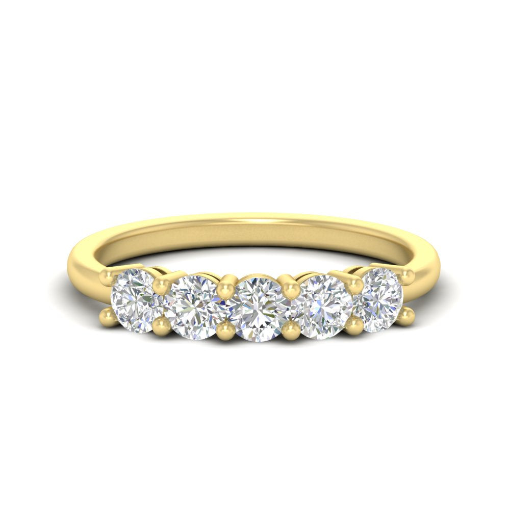 5-stone-round-cut-1-carat-diamond-wedding-band-in-yellow-gold-FDENS141ROB-1.00CT-NL-YG