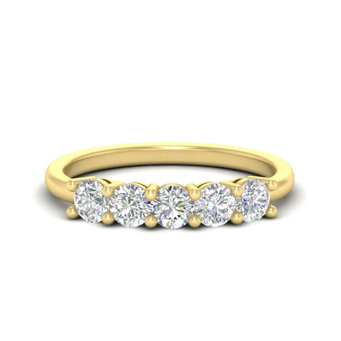 Women’s 1 ct Round Gemstone Wedding Band