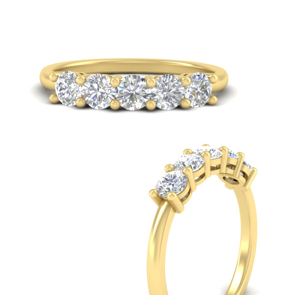 5-stone-round-cut-1-carat-diamond-wedding-band-in-yellow-gold-FDENS141ROBANGLE3-1.00CT-NL-YG