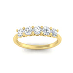 Load image into Gallery viewer, 5-stone-round-cut-1-carat-diamond-wedding-band-in-yellow-gold-FDENS141ROBANGLE5-1.00CT-NL-YG