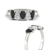 Load image into Gallery viewer, 5-stone-wedding-band-black-diamond-teardrop-one-carat-in-white-gold-fdwb8008peblackangle3-1.00ct-nl-wg.jpg
