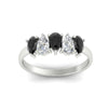 Load image into Gallery viewer, 5-stone-wedding-band-black-diamond-teardrop-one-carat-in-white-gold-fdwb8008peblackangle5-1.00ct-nl-wg.jpg