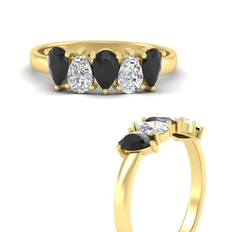 5-stone-wedding-band-black-diamond-teardrop-one-carat-in-yellow-gold-fdwb8008peblackangle3-1.00ct-nl-yg