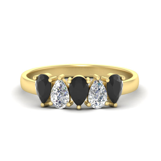 5-stone-wedding-band-black-diamond-teardrop-one-carat-in-yellow-gold-fdwb8008peblacksleep-1.00ct-nl-yg