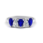 Load image into Gallery viewer, 5-stone-wedding-band-blue-sapphire-teardrop-1.50-carat-white-gold-FD8294B-0.30CTGSABLANGLE3-NL-WG
