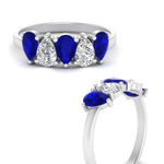 Load image into Gallery viewer, 5-stone-wedding-band-blue-sapphire-teardrop-1.50-carat-white-gold-FD8294B-0.30CTGSABLANGLE3-NL-WG
