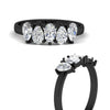 Load image into Gallery viewer, 5-stone-wedding-band-diamond-teardrop-one-carat-in-black-gold-fdwb8008peangle3-1.00ct-nl-bg