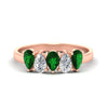 Load image into Gallery viewer, 5-stone-wedding-band-emerald-teardrop-one-carat-in-rose-gold-fdwb8008pegemgrsleep-1.00ct-nl-rg.jpg