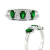 Load image into Gallery viewer, 5-stone-wedding-band-emerald-teardrop-one-carat-in-white-gold-fdwb8008pegemgrangle3-1.00ct-nl-wg.jpg
