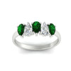 Load image into Gallery viewer, 5-stone-wedding-band-emerald-teardrop-one-carat-in-white-gold-fdwb8008pegemgrangle5-1.00ct-nl-wg.jpg