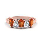 Load image into Gallery viewer, 5-stone-wedding-band-orange-sapphire-teardrop-1.50-carat-rose-gold-FD8294B-0.30CTGSAORANGLE3-NL-RG
