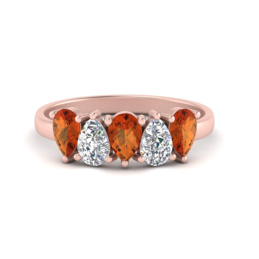 5-stone-wedding-band-orange-sapphire-teardrop-1.50-carat-rose-gold-FD8294B-0.30CTGSAORANGLE3-NL-RG