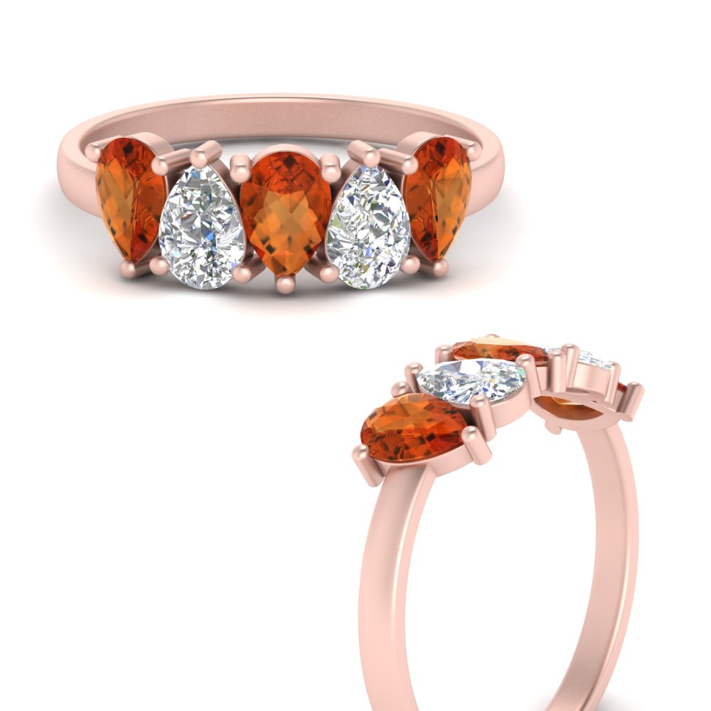 5-stone-wedding-band-orange-sapphire-teardrop-1.50-carat-rose-gold-FD8294B-0.30CTGSAORANGLE3-NL-RG