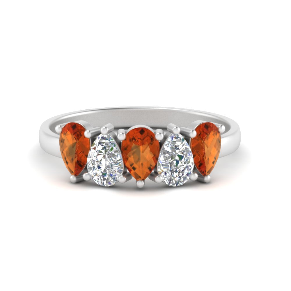 5-stone-wedding-band-orange-sapphire-teardrop-1.50-carat-white-gold-FD8294B-0.30CTGSAORANGLE3-NL-WG