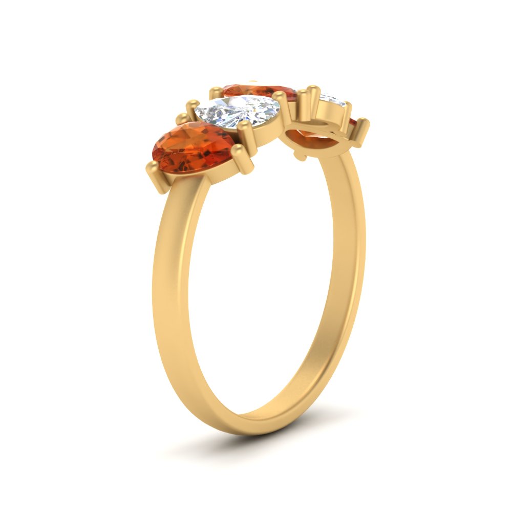 5-stone-wedding-band-orange-sapphire-teardrop-1.50-carat-yellow-gold-FD8294B-0.30CTGSAORANGLE3-NL-YG