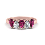 Load image into Gallery viewer, 5-stone-wedding-band-pink-sapphire-teardrop-1.50-carat-rose-gold-FD8294B-0.30CTGSADRPIANGLE3-NL-RG
