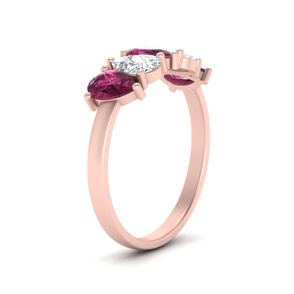 5-stone-wedding-band-pink-sapphire-teardrop-1.50-carat-rose-gold-FD8294B-0.30CTGSADRPIANGLE3-NL-RG