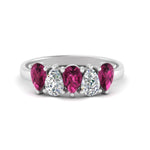 Load image into Gallery viewer, 5-stone-wedding-band-pink-sapphire-teardrop-1.50-carat-white-gold-FD8294B-0.30CTGSADRPIANGLE3-NL-WG
