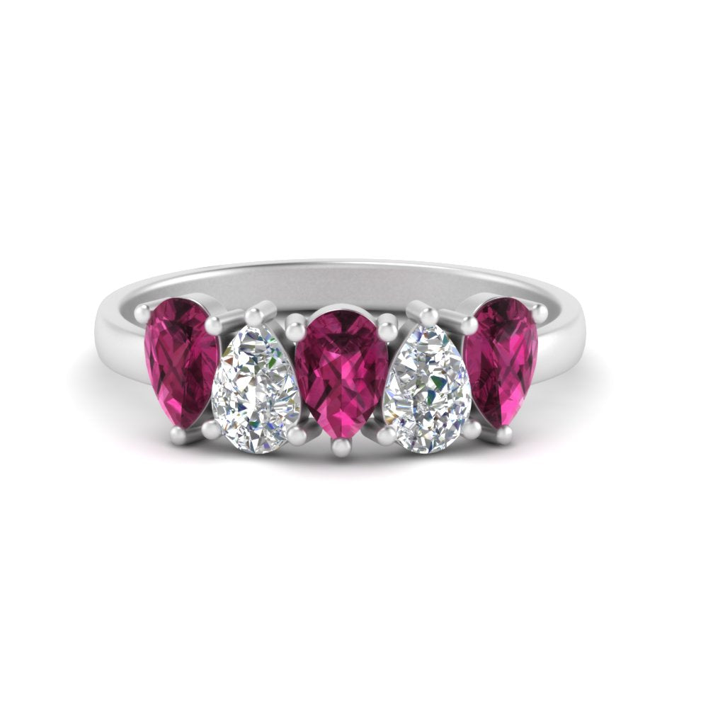 5-stone-wedding-band-pink-sapphire-teardrop-1.50-carat-white-gold-FD8294B-0.30CTGSADRPIANGLE3-NL-WG