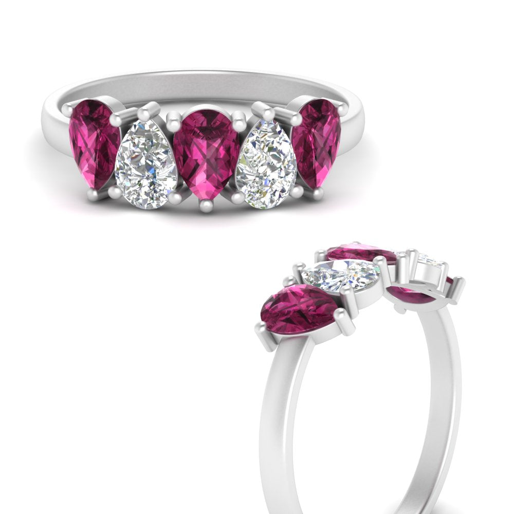 5-stone-wedding-band-pink-sapphire-teardrop-1.50-carat-white-gold-FD8294B-0.30CTGSADRPIANGLE3-NL-WG