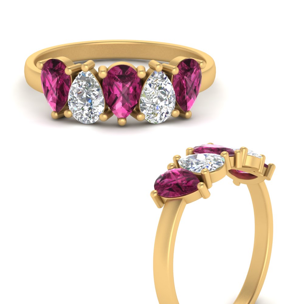 5-stone-wedding-band-pink-sapphire-teardrop-1.50-carat-yellow-gold-FD8294B-0.30CTGSADRPIANGLE3-NL-YG