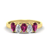 Load image into Gallery viewer, 5-stone-wedding-band-pink-sapphire-teardrop-one-carat-in-yellow-gold-fdwb8008pegsadrpisleep-1.00ct-nl-yg.jpg