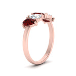 Load image into Gallery viewer, 5-stone-wedding-band-ruby-diamond-teardrop-1.50-carat-rose-gold-FD8294B-0.30CTGRUDRANGLE3-NL-RG
