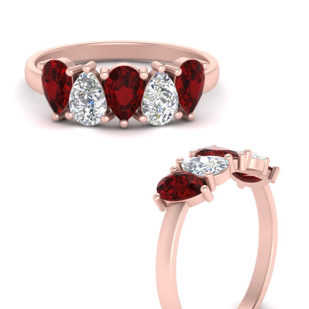 5-stone-wedding-band-ruby-diamond-teardrop-1.50-carat-rose-gold-FD8294B-0.30CTGRUDRANGLE3-NL-RG