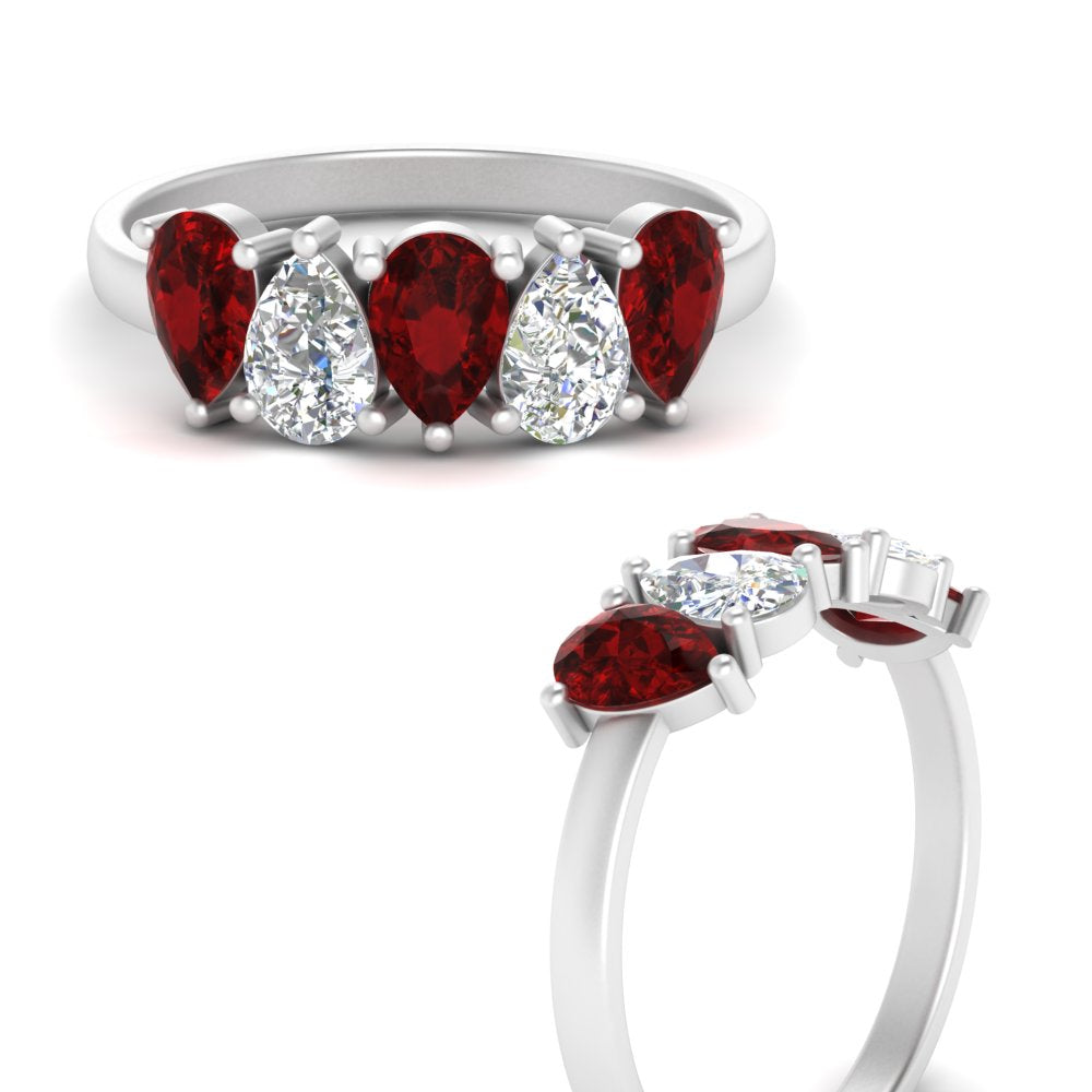 5-stone-wedding-band-ruby-diamond-teardrop-1.50-carat-white-gold-FD8294B-0.30CTGRUDRANGLE3-NL-WG
