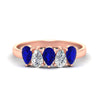 Load image into Gallery viewer, 5-stone-wedding-band-sapphire-teardrop-one-carat-in-rose-gold-fdwb8008pegsablsleep-1.00ct-nl-rg.jpg