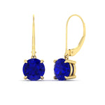 Load image into Gallery viewer, 5.00-ct-round-cut-sapphire-leverback-dangle-earrings-in-yellow-gold-fdear11236rogsablangle1-5.00ct-nl-yg.jpg?v=1768373585