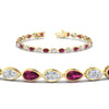 Load image into Gallery viewer, 5.50-carat-classic-teardrop-link-east-west-pink-sapphire-bracelet-in-yellow-gold-FDBECPE10581GSADRPIANGLE2-5.40CT-NL-YG.jpg?v=1776847805