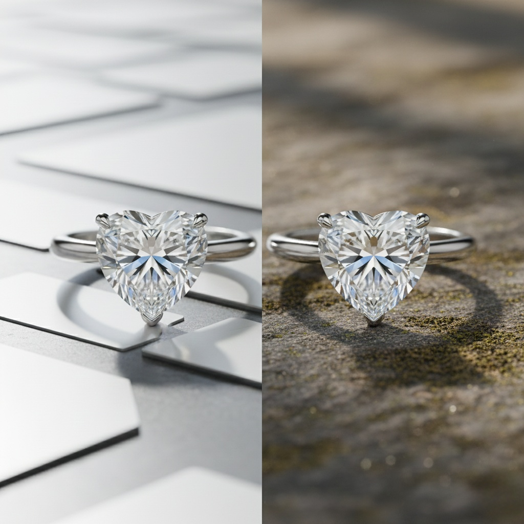 Lab Grown vs Natural Heart Shaped Engagement Rings