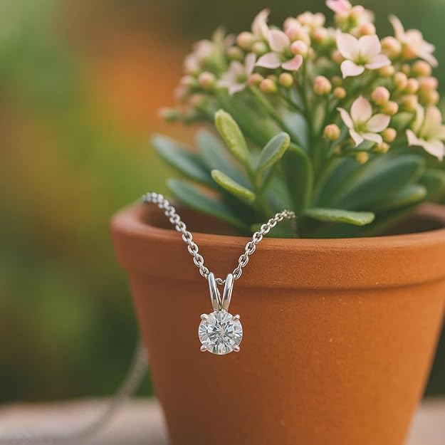 Round 4 Prong Solitaire Pendant