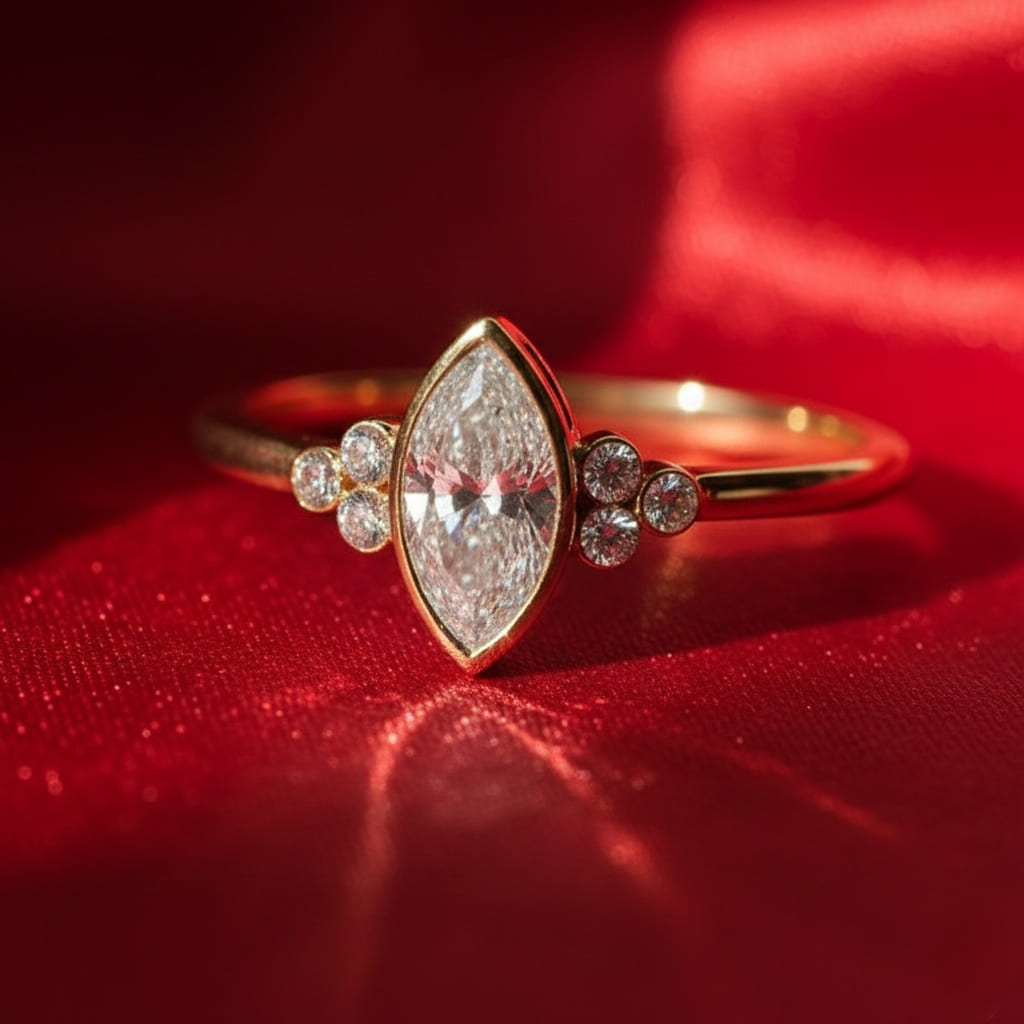 7. Marquise Cut Engagement Rings