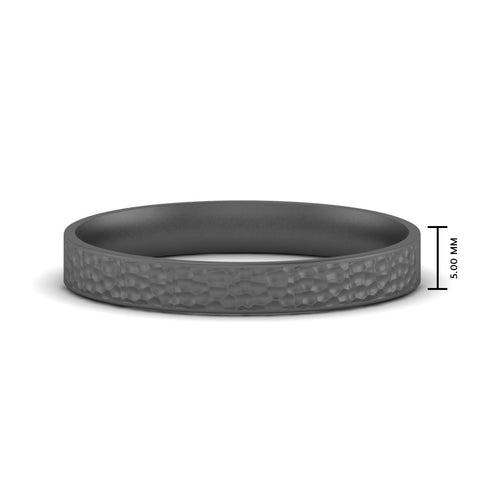 Hammered Finish Mens Wedding Band