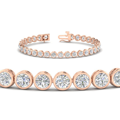 6.50 Carat Diamond Bezel Set Tennis Bracelet